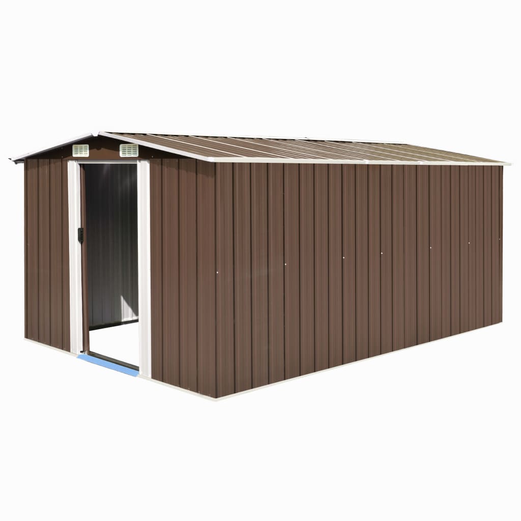 

vidaXL Garden Shed 101.2"x154.3"x71.3" Metal Brown