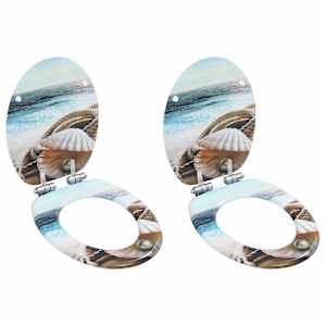 Deske za WC školjko s počasnim zapiranjem 2 kosa MDF bisernica