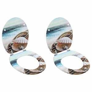 Deska za WC školjko s pokrovom 2 kosa mediapan bisernica