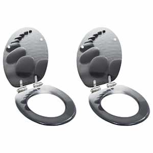 Deske za WC školjko s počasnim zapiranjem 2 kosa MDF kamni