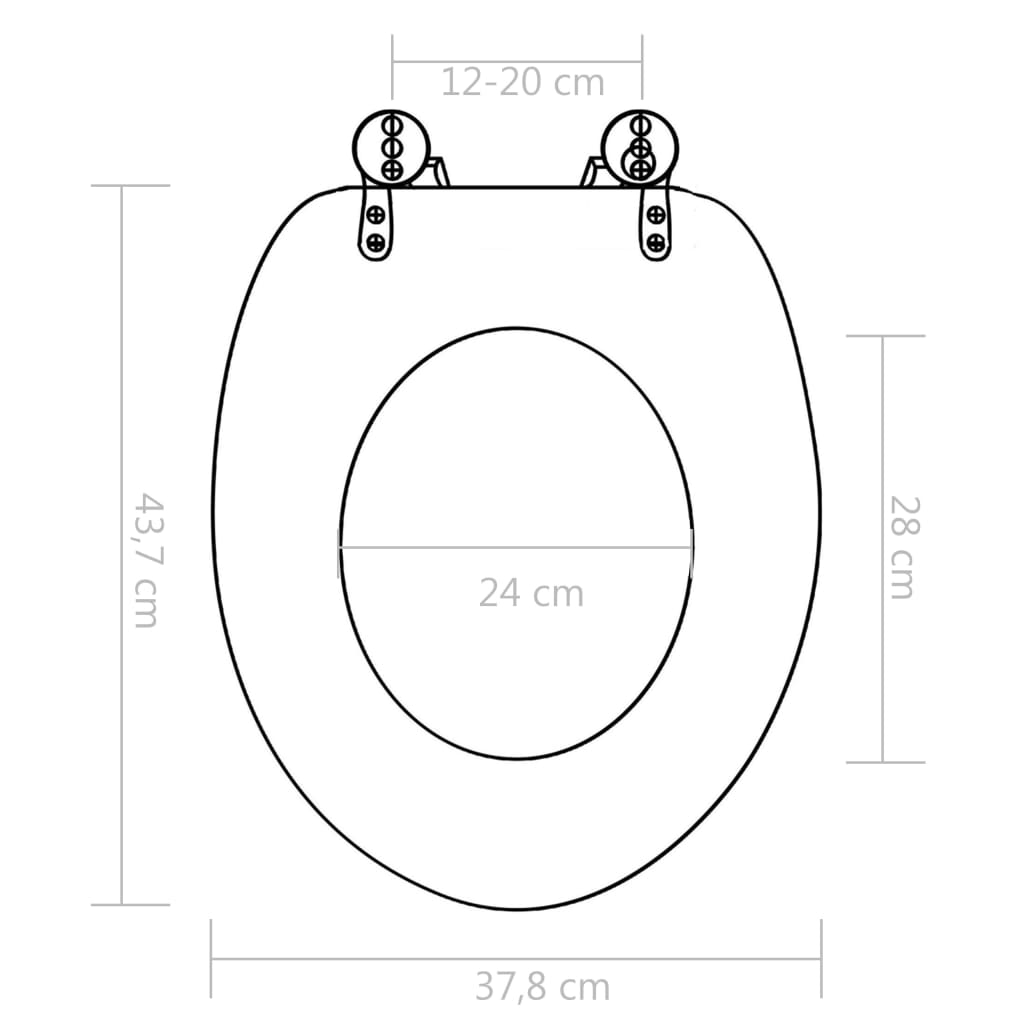 Capace WC cu închidere silențioasă, 2 buc., MDF, design pietre