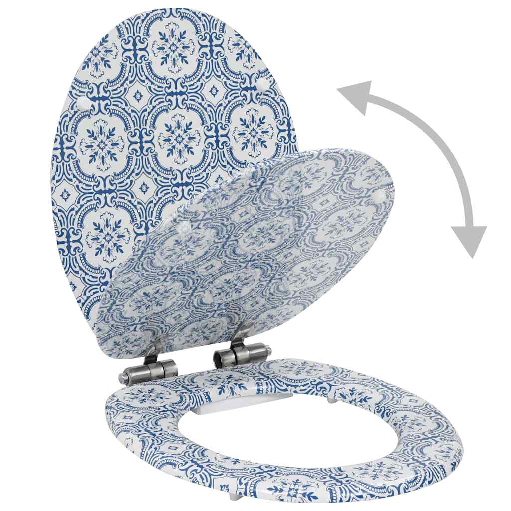 Thumbnail - vidaXL Toilettensitze 2 Stk. Soft-Close-Deckel MDF Porzellan-Design