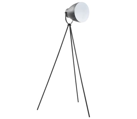 vidaXL Наземна лампа с трипод, метал, черна, Е27