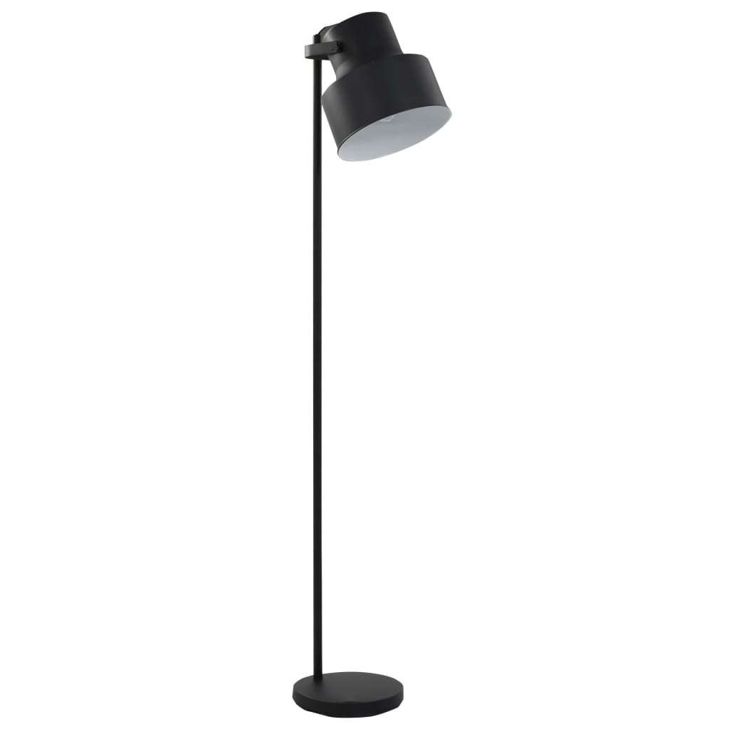 vidaXL Lámpara de pie de metal negra E27