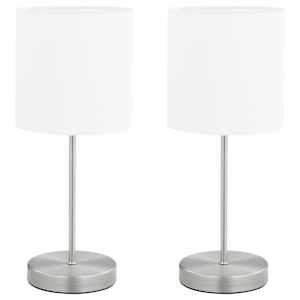 vidaXL laualambid 2 tk, puutenupuga, valge E14