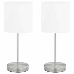 Stolní lampy 2 ks dotykové tlačítko bílé E14 - obrázek 2
