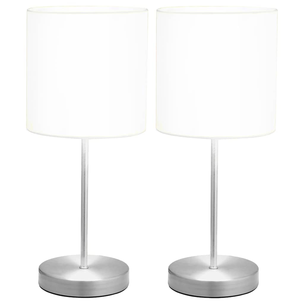 vidaXL Tafellampen 2 st met aanraakknop E14 wit, foto 2