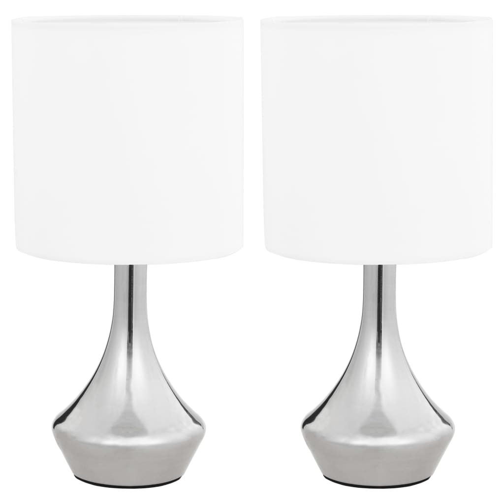 2 darab fehér asztali lámpa érintőgombbal E14 