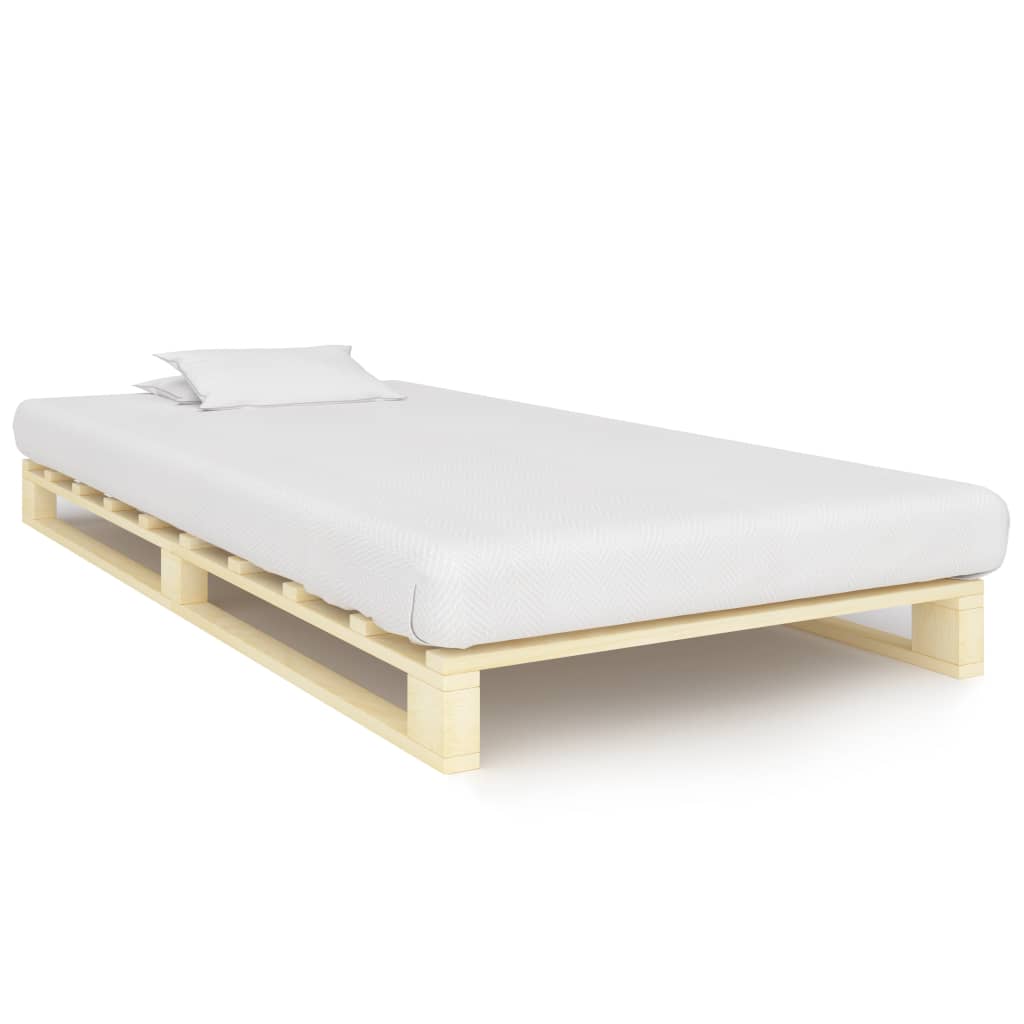 vidaXL Cadru de pat din paleți, 90 x 200 cm, lemn masiv de pin vidaxl.ro
