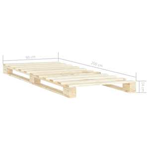 Rám postele z palet masivní borovice 90 x 200 cm - obrázek 6