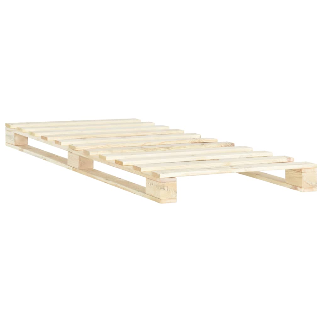 vidaXL Bedframe pallet massief grenenhout 100x200 cm afbeelding