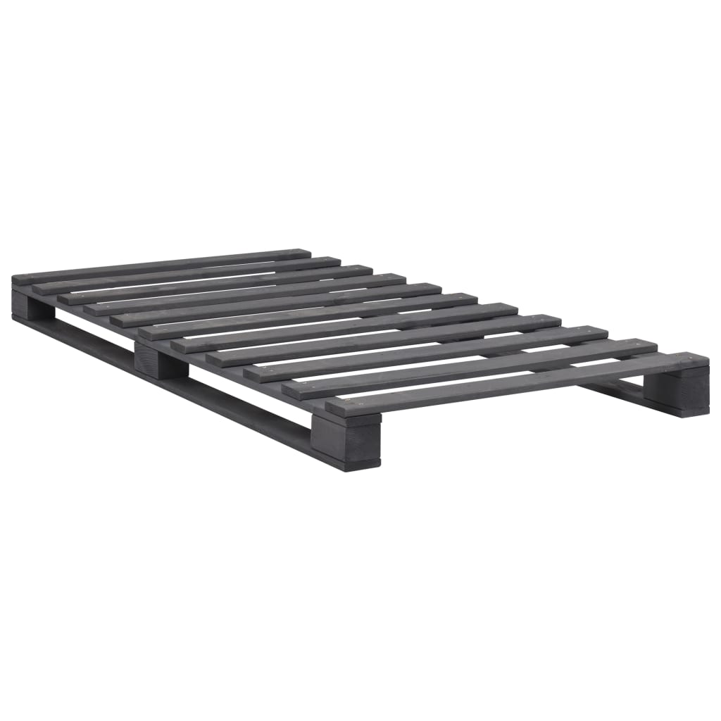 

vidaXL Bedframe pallet massief grenenhout grijs 90x200 cm