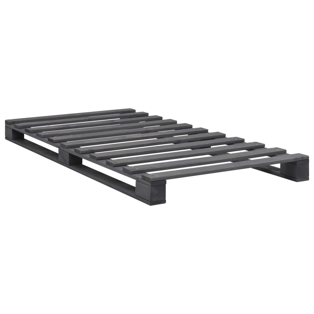 

vidaXL Bedframe pallet massief grenenhout grijs 100x200 cm