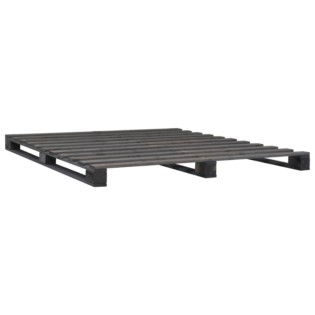 

vidaXL Bedframe pallet massief grenenhout grijs 140x200 cm