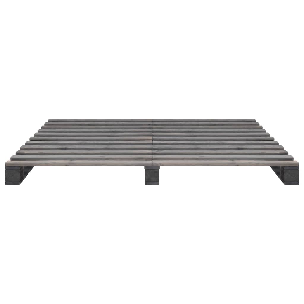 Thumbnail - vidaXL Palettenbett Grau Massivholz Kiefer 160×200 cm
