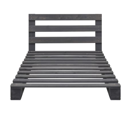 vidaXL Estructura de cama de palés madera maciza de pino gris 90x200cm