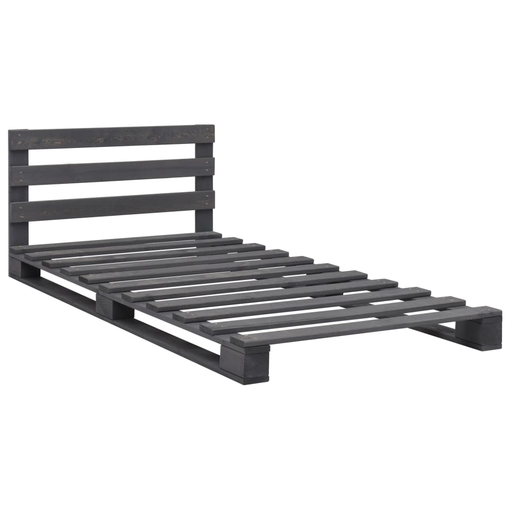 

vidaXL Bedframe pallet massief grenenhout grijs 100x200 cm