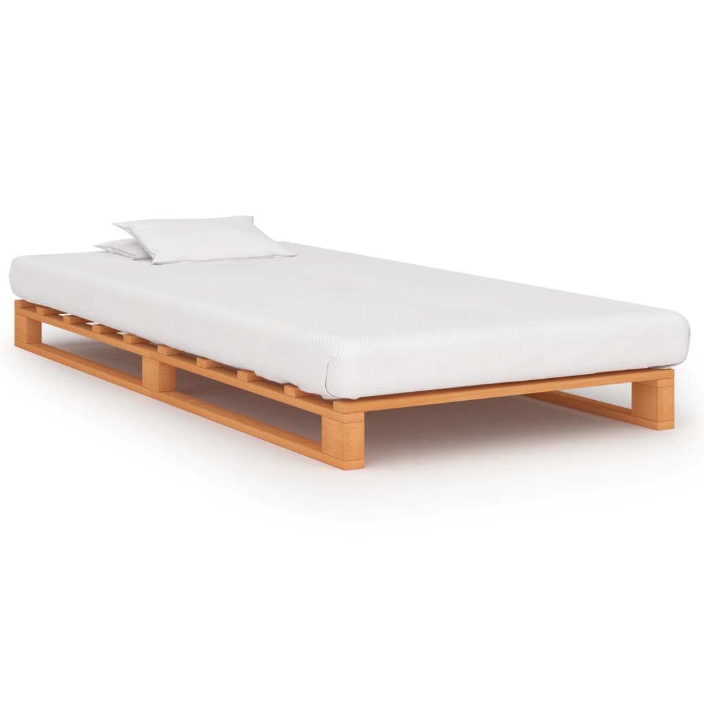  Paletový posteľný rám, hnedý, borovicový masív 100x200 cm