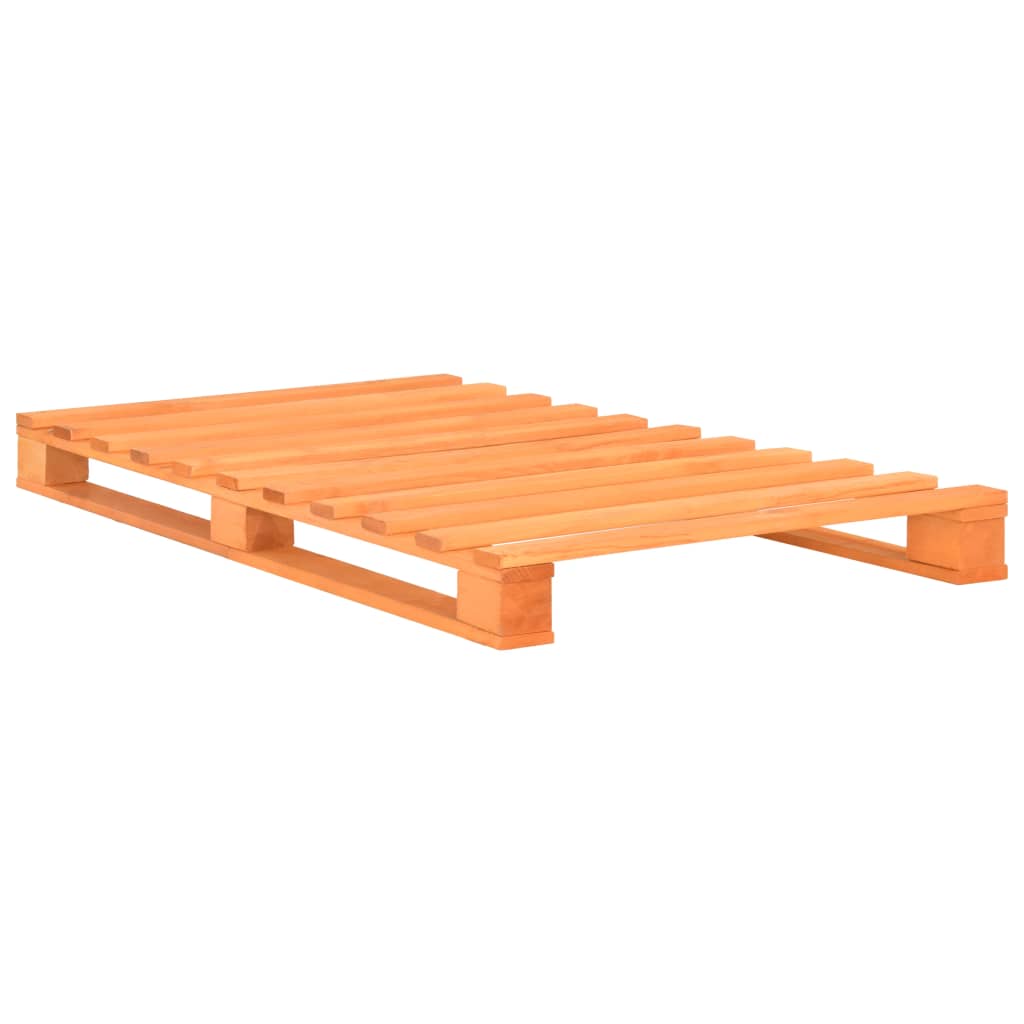 vidaXL Bedframe pallet massief grenenhout bruin 100x200 cm afbeelding