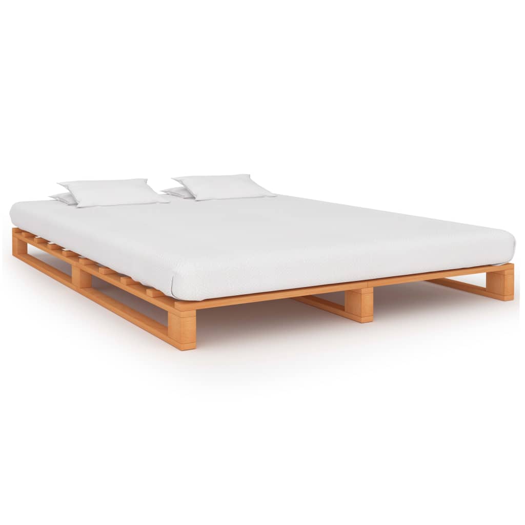 vidaXL Cadru de pat din paleți, maro,160×200 cm, lemn masiv pin vidaXL