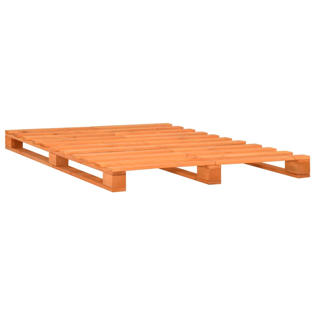 vidaXL Bedframe pallet massief grenenhout bruin 200x200 cm afbeelding
