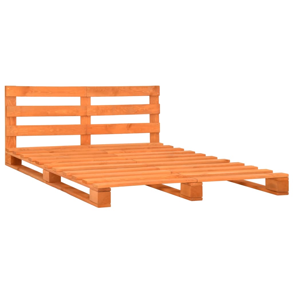 

vidaXL Bedframe pallet massief grenenhout bruin 140x200 cm