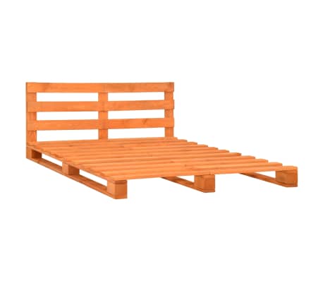 vidaXL Paletov&yacute; posteľn&yacute; r&aacute;m, hned&yacute;, borovicov&yacute; mas&iacute;v 200x200 cm