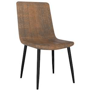 vidaXL Valgomojo kėdės, 2 vnt., rudos spalvos, dirbtinė oda