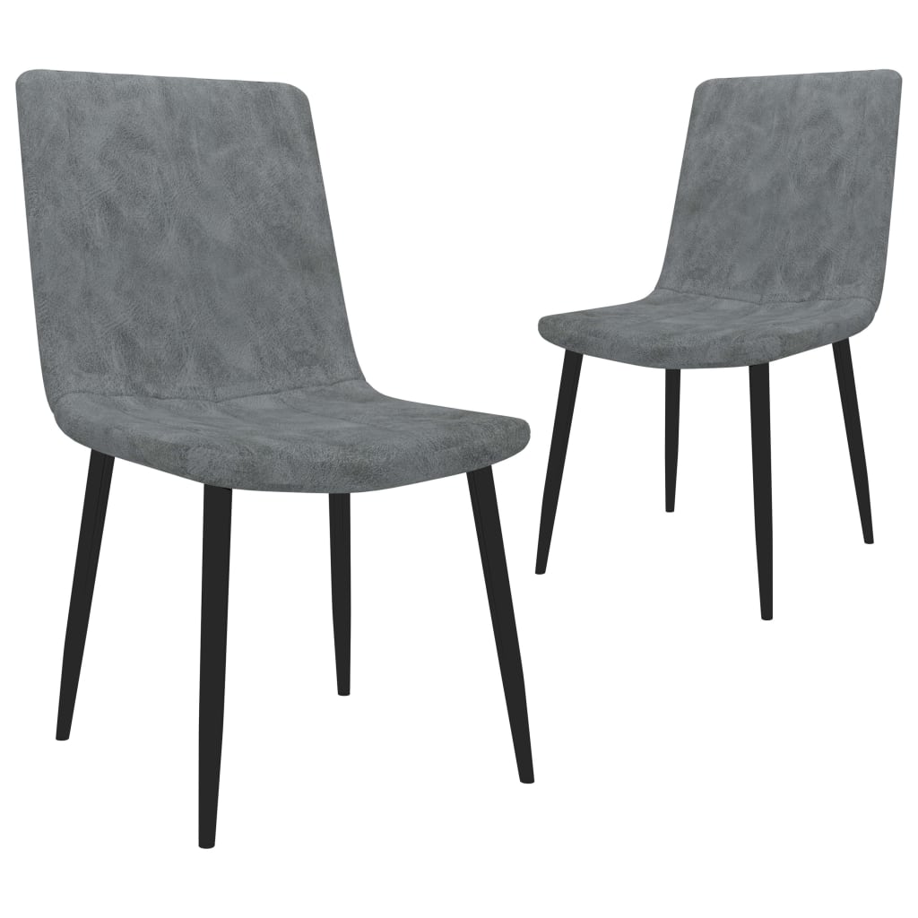 Valgomojo kėdės, 2 vnt., pilkos spalvos, dirbtinė oda | Stepinfit