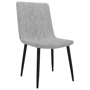 vidaXL Valgomojo kėdės, 2 vnt., &scaron;viesiai pilkos spalvos, dirbtinė oda