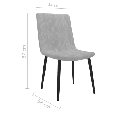 vidaXL Chaises de salle à manger 4 pcs Gris clair Similicuir vidaXL Chaises de salle à manger 4 pcs Gris clair Similicuir