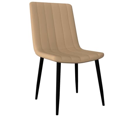 vidaXL Eetkamerstoelen 2 st kunstleer crèmekleurig