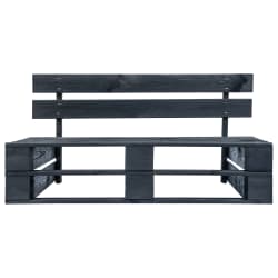 vidaXL Banco de pal&eacute;s para jard&iacute;n madera negro