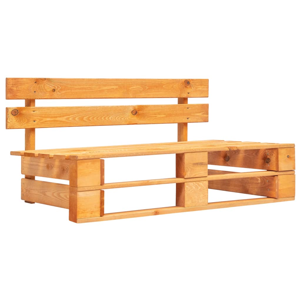 vidaXL Banc palette de jardin Bois Marron miel