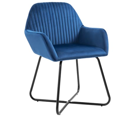 vidaXL Chaises &agrave; manger lot de 6 bleu velours