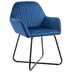 vidaXL Chaises &agrave; manger lot de 6 bleu velours