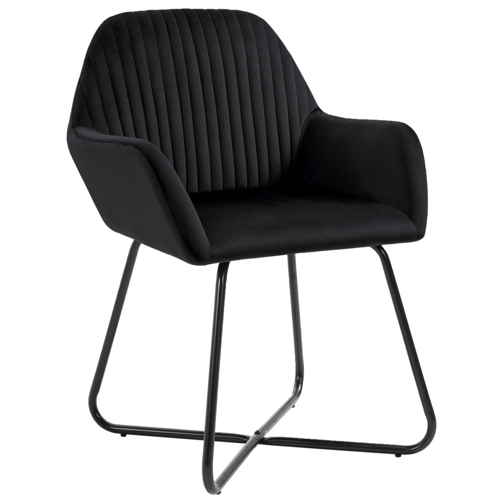 vidaXL Dining Chairs 4 pcs Black Velvet