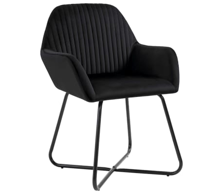 vidaXL Dining Chairs 6 pcs Black Velvet