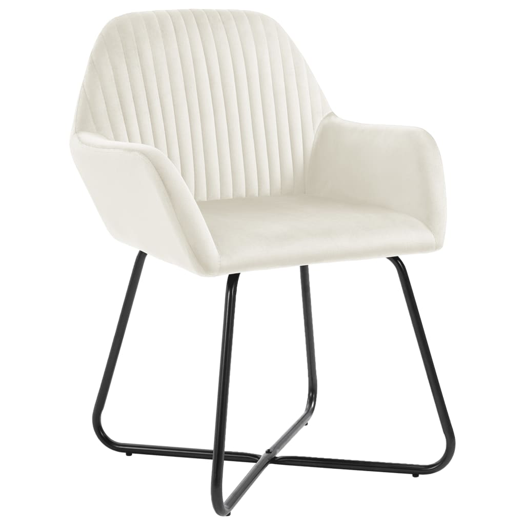 

vidaXL Eetkamerstoelen 4 st fluweel crèmekleurig