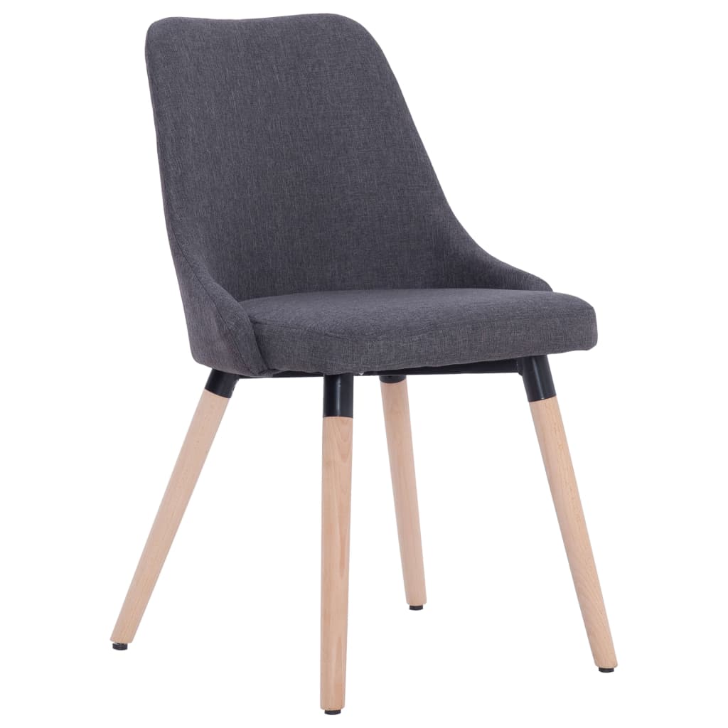 vidaXL Chaises à manger lot de 4 gris foncé tissu