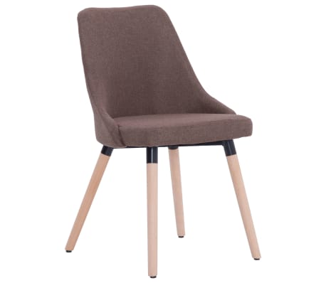 vidaXL Eetkamerstoelen 4 st stof bruin