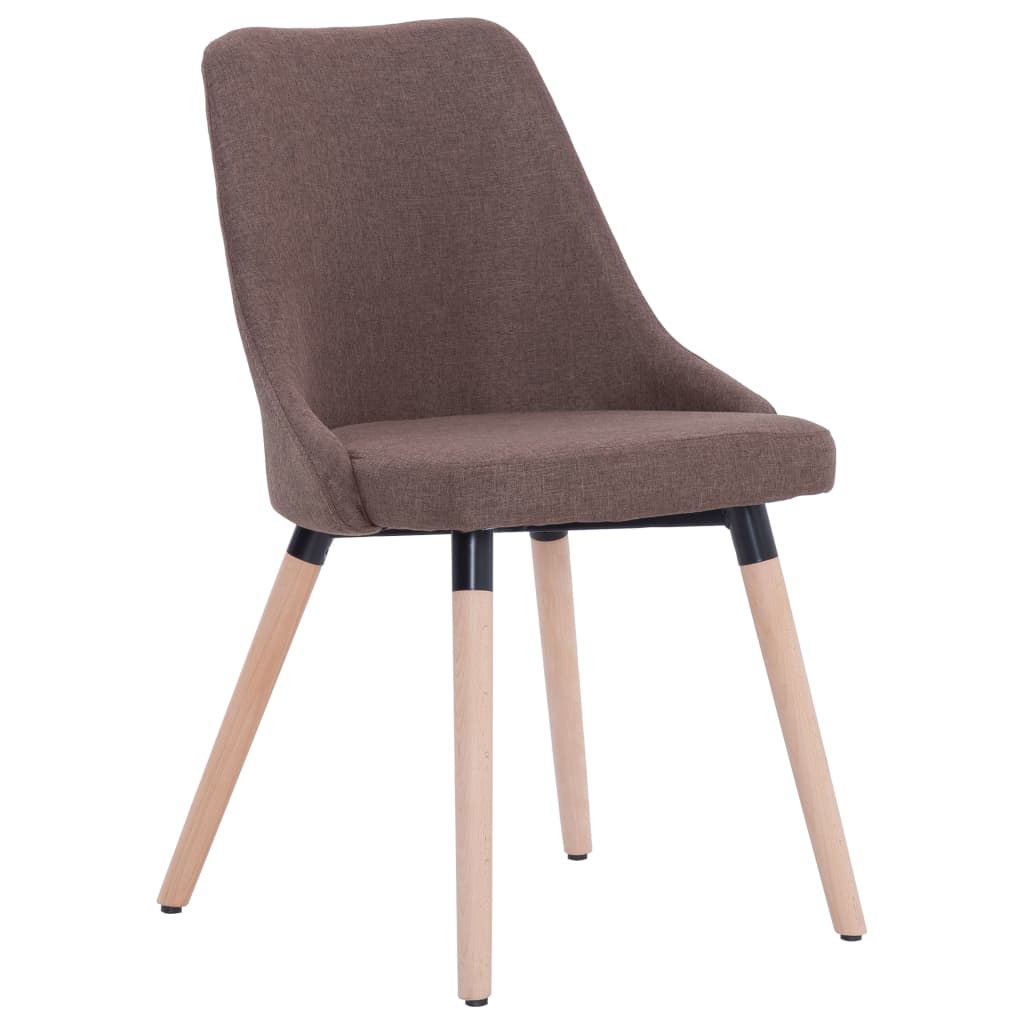 

vidaXL Eetkamerstoelen 6 st stof bruin