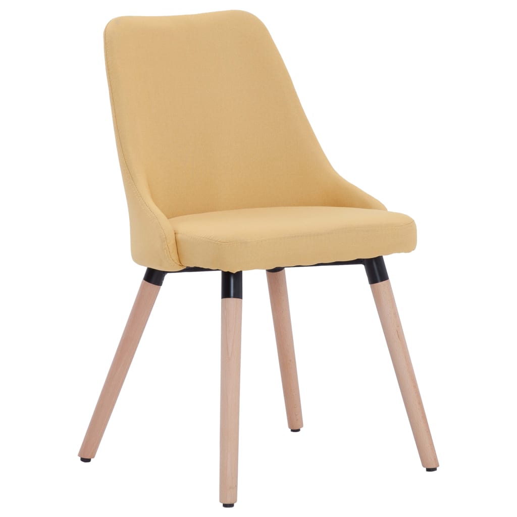 vidaXL Valgomojo kėdės, 6 vnt., geltonos, audinys (3x283632)