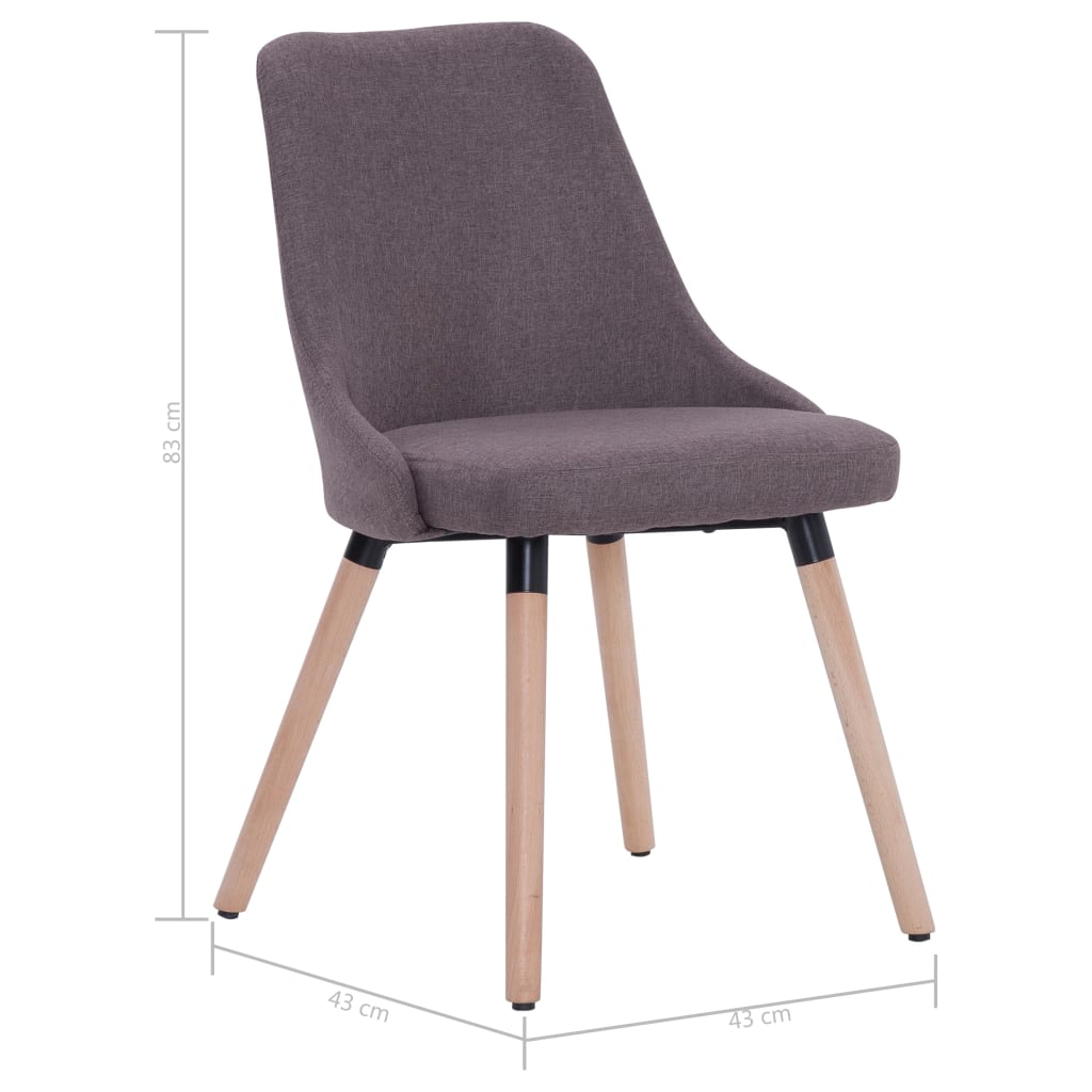 Esszimmerstühle 6 Stk. Taupe Stoff-8
