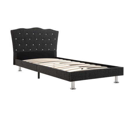 vidaXL seng med madras i memoryskum 90 x 200 cm mørkegrå stof