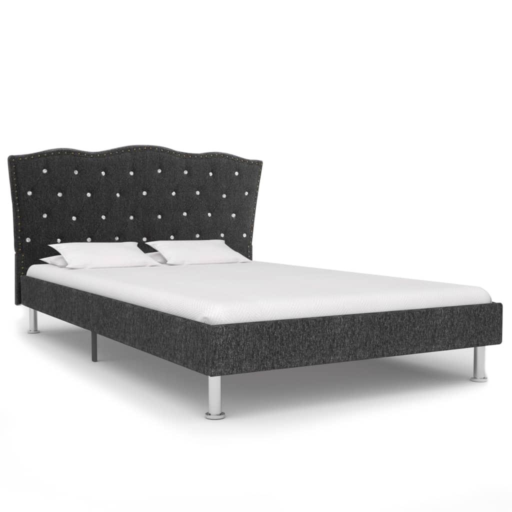 vidaXL seng med madras i memoryskum 140 x 200 cm mørkegrå stof