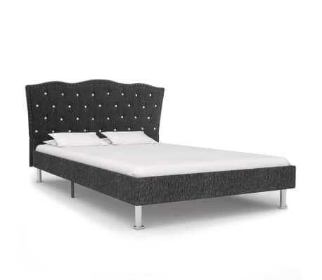 vidaXL Cama con colchón viscoelástico tela gris oscuro 140x200 cm