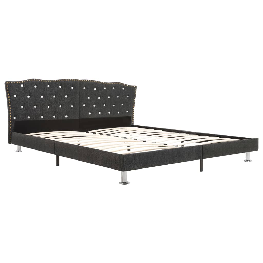 vidaXL seng med madras i memoryskum 160 x 200 cm mørkegrå stof