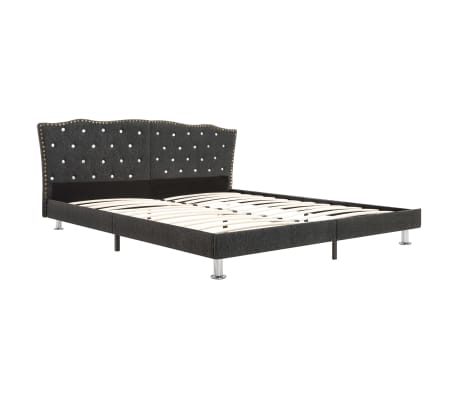 vidaXL Lit avec matelas à mémoire de forme Gris foncé Tissu 160x200 cm