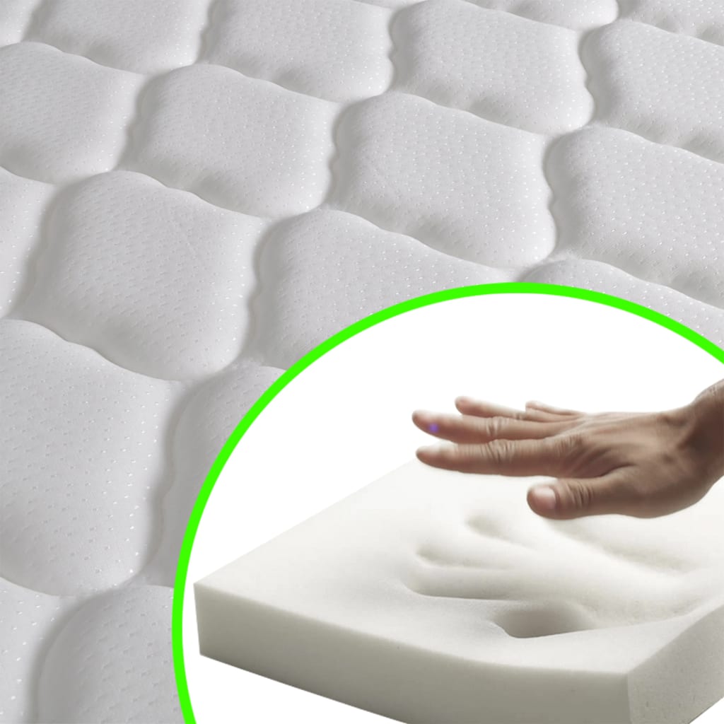 vidaXL Lit et matelas à mémoire de forme Beige Tissu 140x200 cm